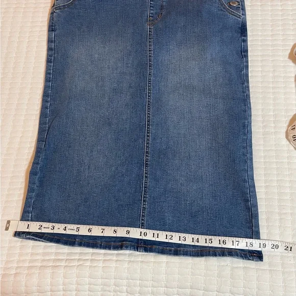 Denim Overall Midi Dress with Adjustable Straps - Picture 9 of 11